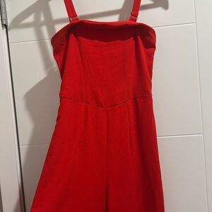 Red, pant Romper